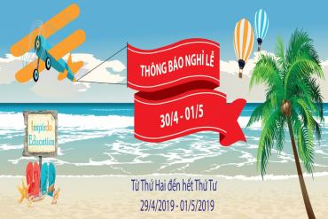 Thông báo nghỉ lễ 30/04 & 01/05 từ Du học Inspirdo Edu
