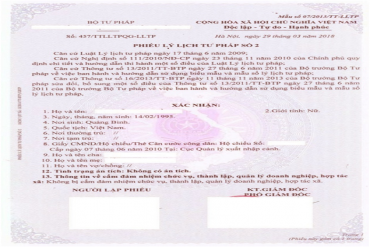 Hướng dẫn xin phiếu Lý lịch Tư pháp số 2 khi đi du học Canada