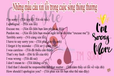 Những mẫu câu xin lỗi trong cuộc sống thông thường