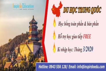 Học bổng 50% - 100% học bổng du học 01 năm tiếng tại Trung Quốc 3/2020